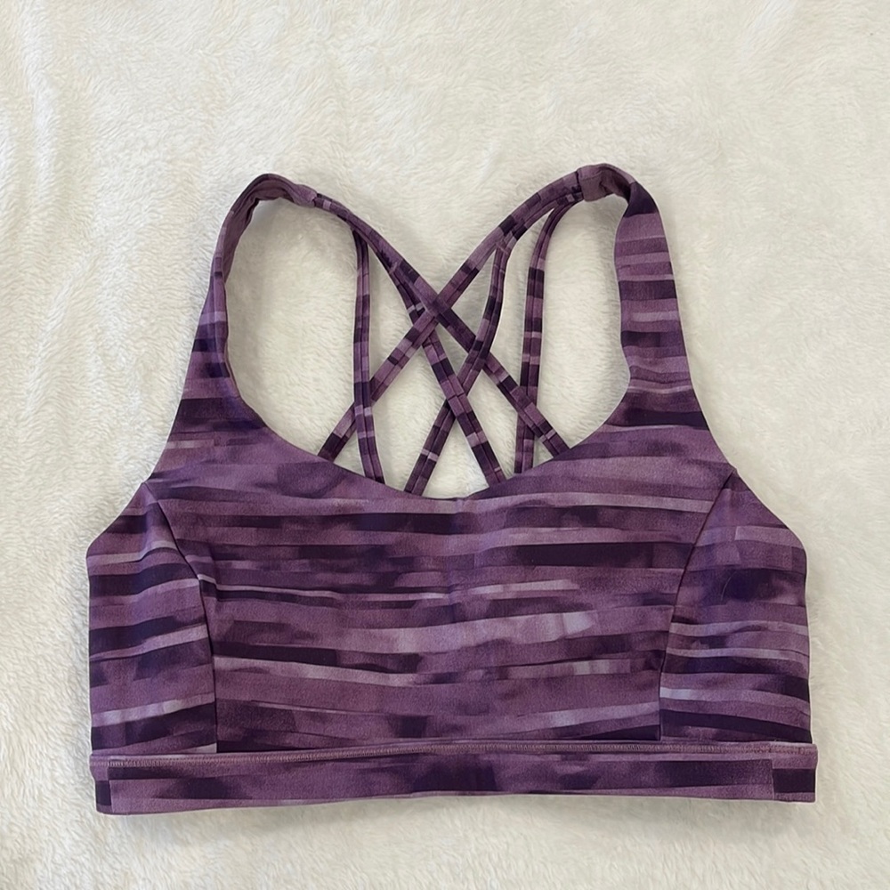Lululemon sports bra! Great shape! Size 8! Purple pattern! Comes with pads!